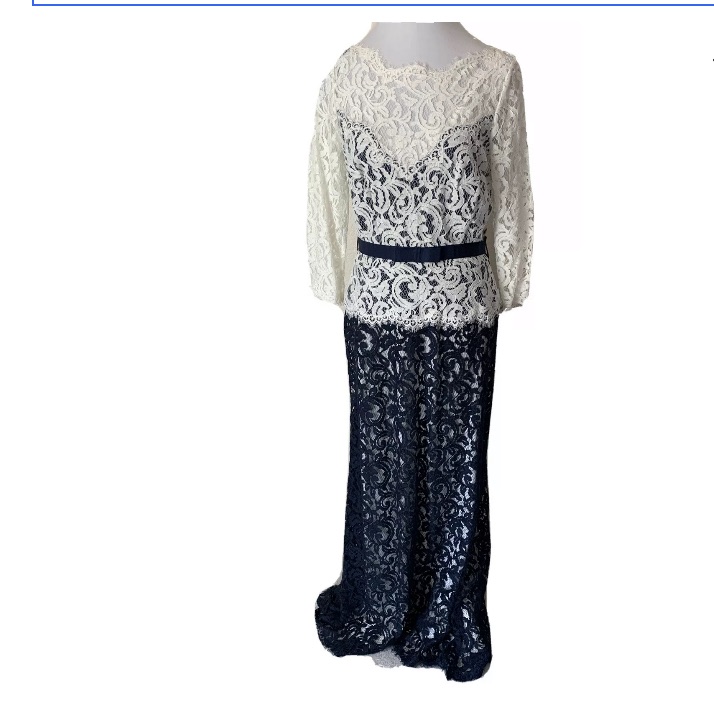 Tadashi Shoji Navy Blue Dress Size 10 Lace